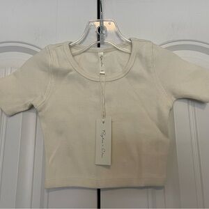 Rylee + Cru Cream Short Sleeve Tee in Ivory